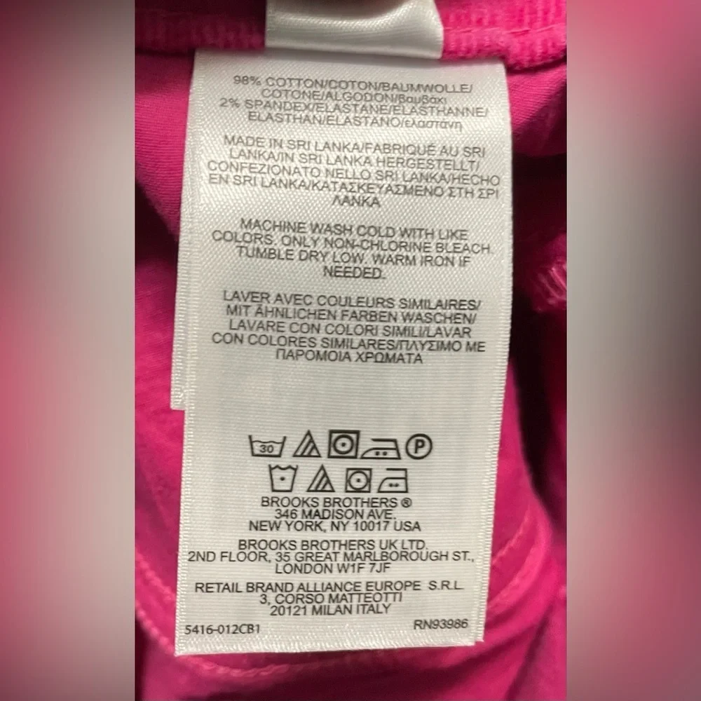 346 Brooks Brothers Hot Pink NWOT "Natalie Fit" Micro Corduroy 5-Pocket Pants - Picture 10 of 10